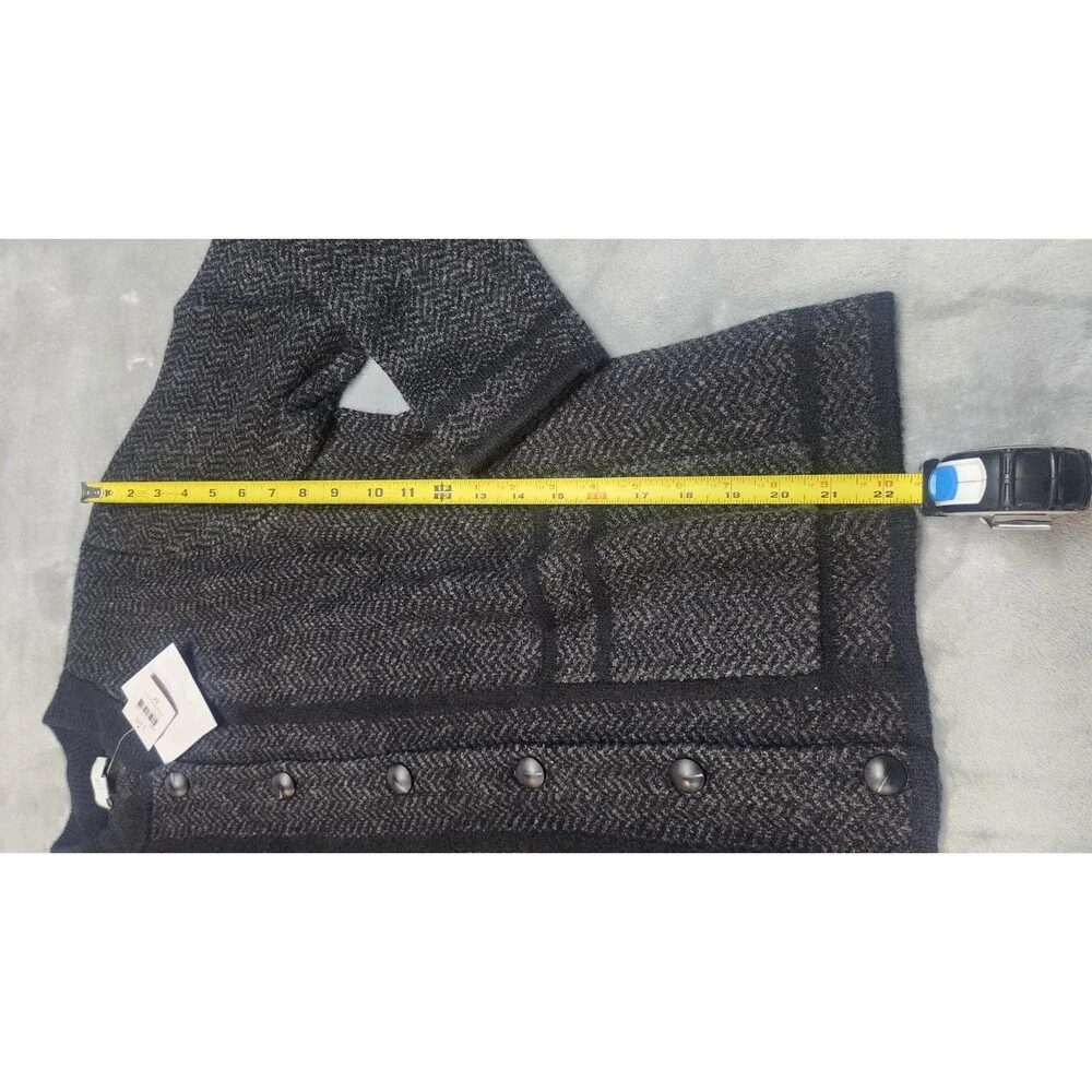 J.Jill Women's Size Medium Black Chevron Sweater Jacket NWT‎ Wool
